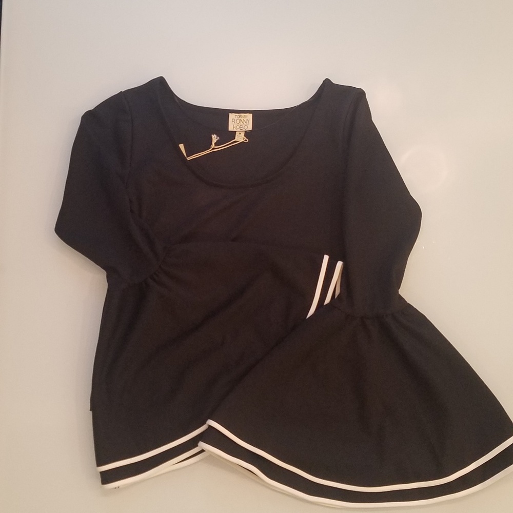 Bell Sleeve Black Fitted Top